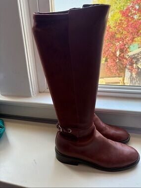 Cole Haan Women's Tall Riding Boots in Burgundy Brown